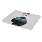 Poodle Hund mit Herzchen Valentinstag Schneidebrett (Ecke)