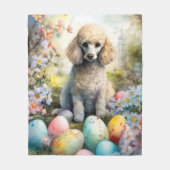 Poodle Hund mit Ostereiern Urlaub Fleecedecke (Vorderseite)