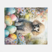 Poodle Hund mit Ostereiern Urlaub Fleecedecke (Vorderseite (Horizontal))