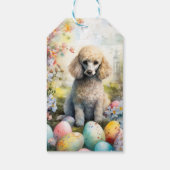 Poodle Hund mit Ostereiern Urlaub Geschenkanhänger (Rückseite)