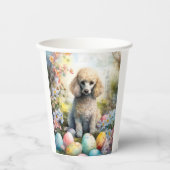 Poodle Hund mit Ostereiern Urlaub Pappbecher (Vorderseite)