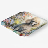 Poodle Hund mit Ostereiern Urlaub Pappteller (Gewinkelt)