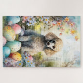 Poodle Hund mit Ostereiern Urlaub Puzzle (Horizontal)