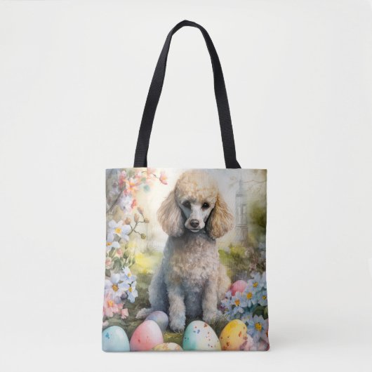 Poodle Hund mit Ostereiern Urlaub Tasche (Vorderseite)