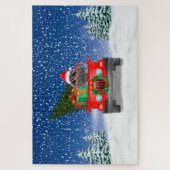 Poodle Hund mit Weihnachtsgeschenken Puzzle (Vertikal)