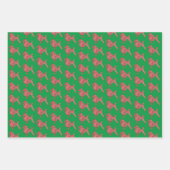 Poodle Hund Niedliche Silhouette Grün Merofmas Geschenkpapier Set (Vorderseite 3)