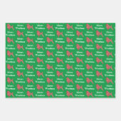 Poodle Hund Niedliche Silhouette Grün Merofmas Geschenkpapier Set (Vorderseite)