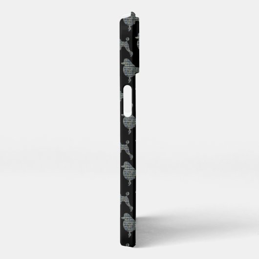 Poodle Hund Niedliche Silhouette Raster iPhone Hülle (Rechte Seite)