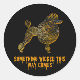 Poodle Hund Silhouette Spaß Halloween Runder Aufkleber