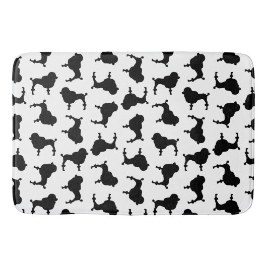 Poodle Hund Silhouetten CUSTOM HINTERGRUNDFARBE Badematte (Vorderseite)