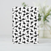 Poodle Hund Silhouetten CUSTOM HINTERGRUNDFARBE Dankeskarte (Stehend Vorderseite)