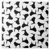 Poodle Hund Silhouetten CUSTOM HINTERGRUNDFARBE Fliese (Vorderseite)