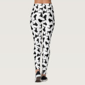 Poodle Hund Silhouetten CUSTOM HINTERGRUNDFARBE Leggings (Rückseite)