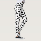 Poodle Hund Silhouetten CUSTOM HINTERGRUNDFARBE Leggings (Rechts)