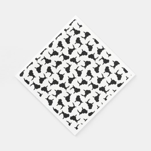Poodle Hund Silhouetten CUSTOM HINTERGRUNDFARBE Serviette (Ecke)