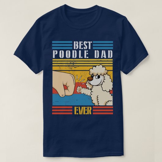 Poodle Hund und Daddy Hand, um den besten Poodle V T-Shirt (Design vorne)
