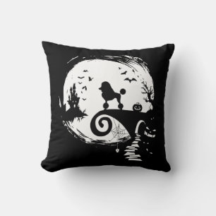 Poodle Hund und Mond Halloween Kostüm Hund Lover F Kissen