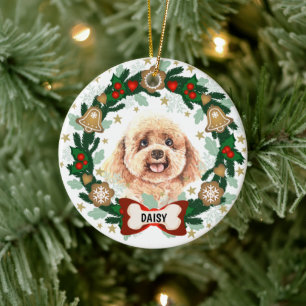 Poodle Hund Weihnachten Keks Tod Keramik Ornament