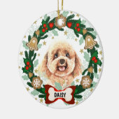 Poodle Hund Weihnachten Keks Tod Keramik Ornament (Links)