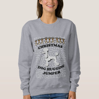 Poodle Hund Weihnachts-Hund umarmt Sweatshirt