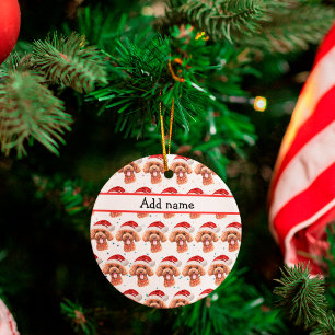 Poodle Hund züchten Weihnachtsstars Keramik Ornament