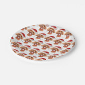 Poodle Hund züchten Weihnachtsstars Pappteller (Schrägansicht)