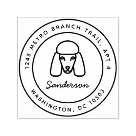 Poodle Hunde Rücksendeadresse Briefmarke Selbstfar Permastempel