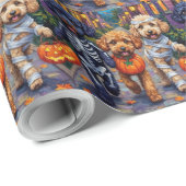 Poodle Hunde Trick-oder-Treating Halloween Kostüme Geschenkpapier (Rolleneckpunkt)