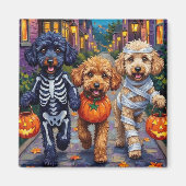 Poodle Hunde Trick-oder-Treating Halloween Kostüme Magnet (Vorne)