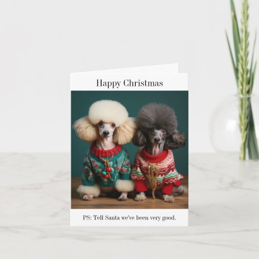 Poodle Hunde Weihnachtskarte Karte (Vorderseite)