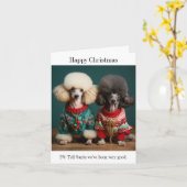 Poodle Hunde Weihnachtskarte Karte (Gelbe Blume)