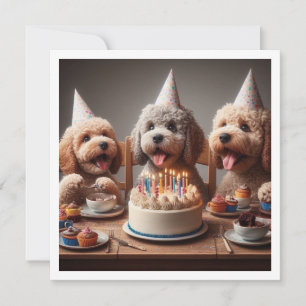Poodle Hundkarte, Poodle Geburtstag Einladung