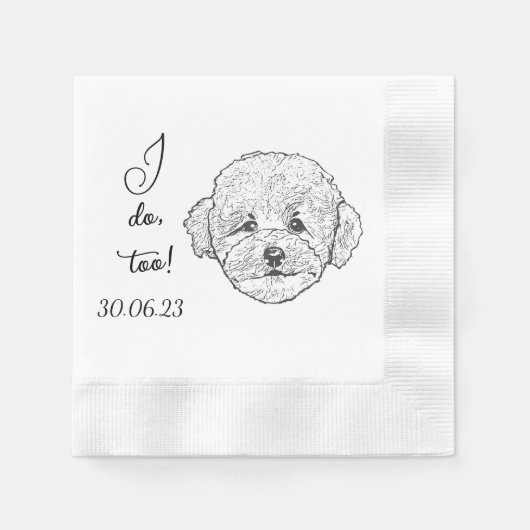 Poodle I do to Dog Custom Cocktail Napkin Serviette (Vorderseite)