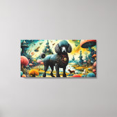 Poodle im Garten des Erdballs 3 Leinwanddruck (Vorderseite)