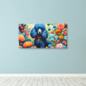 Poodle im Garten irdischer Freuden Leinwanddruck (Insitu (Holzboden))