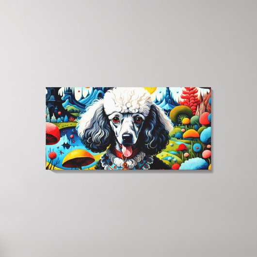 Poodle im Garten Irlands Freude 2 Leinwanddruck (Vorderseite)