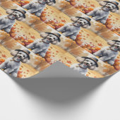 Poodle im Herbst hinterlässt Erntedank Kunst Geschenkpapier (Ecke)
