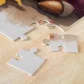 Poodle im Herbst hinterlässt Erntedank Kunst Puzzle (Seite)