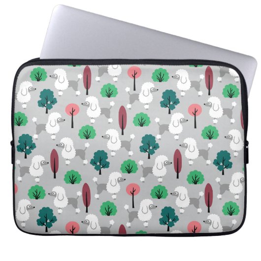 Poodle im Park Laptopschutzhülle (Vorderseite)
