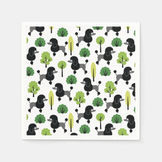 Poodle im Park Serviette (Vorderseite)
