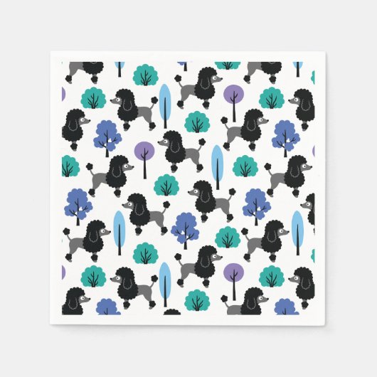 Poodle im Park Serviette (Vorderseite)