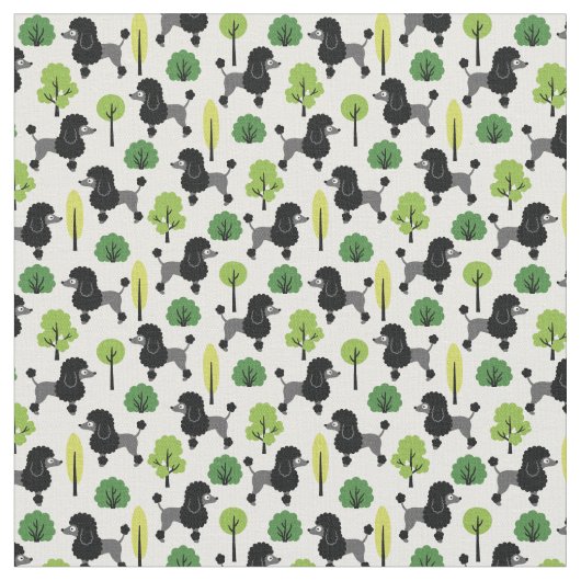 Poodle im Park Stoff (Nahaufnahme)