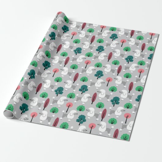 Poodle im Park Wrapping Paper Geschenkpapier (Ungerollt)