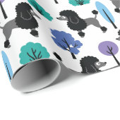 Poodle im Park Wrapping Paper Geschenkpapier (Rolleneckpunkt)