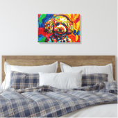 POODLE IM WELTALL-3 LEINWANDDRUCK (Insitu (Schlafzimmer))