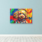 POODLE IM WELTALL-3 LEINWANDDRUCK (Insitu (Holzboden))