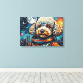 POODLE IM WELTALL-4 LEINWANDDRUCK (Insitu (Holzboden))