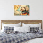 POODLE IM WELTALL-5 LEINWANDDRUCK (Insitu (Schlafzimmer))