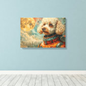POODLE IM WELTALL-5 LEINWANDDRUCK (Insitu (Holzboden))
