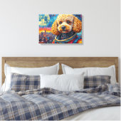POODLE IM WELTALL-6 LEINWANDDRUCK (Insitu (Schlafzimmer))